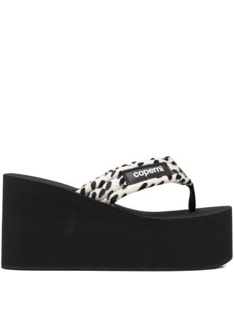 Coperni 95mm rubberized-logo sandals - women - Artificial Fur/Artificial Fur/Rubber - 36 - Neutrals