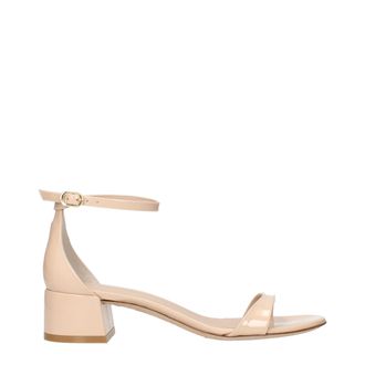 Stuart Weitzman Womens Nudistcurve 50 Sandal Ankle Strap - Beige Leather - Size EU 36