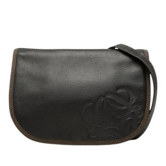 Loewe Pre-owned Crossbody Bag - Dames - Pre-owned - Zwart - Maat: ONE Size Leer