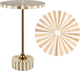 Jonathan Y Designs Calix Contemporary Minimalist Metal/Resin Round End Table in Gold at Nordstrom