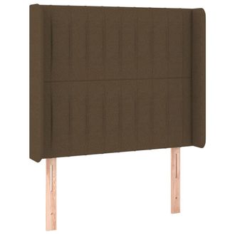 vidaXL Cabecero Con Orejas De Tela Marr&oacute;n Oscuro 83x16x118/128 Cm Vidaxl