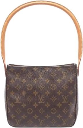 Louis Vuitton Pre-owned Vintage Monogram Canvas Shoulder Bag - Dames - Vintage Schoudertas - Bruin - ONE Size - Leer - Vintage