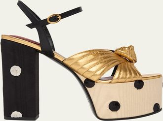 Valentino Garavani 125mm VLogo Crasher Sequined Polka Dot Leather Platform Sandals