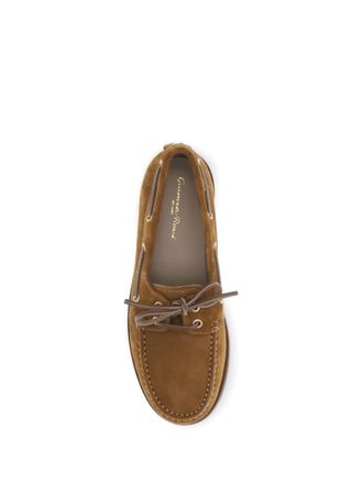 Gianvito Rossi Womens Loafers Vand&eacute;e Suede Tan Texas-Tan Calf Leather Texas/tan