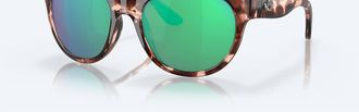 Costa Unisex Maya Shiney Mirror Sunglasses In Tortoise/green
