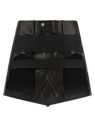 Rick Owens Black Calfskin Long Womens Skirt