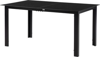 OUTSUNNY Tavolo Da Pranzo Esterno 6 Posti In Vetro E Alluminio 150x90 Cm Nero