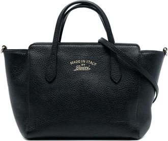 Gucci Pre-owned Handbags, female, Black, Size: ONE SIZE Pre-owned Leather Tote Bag