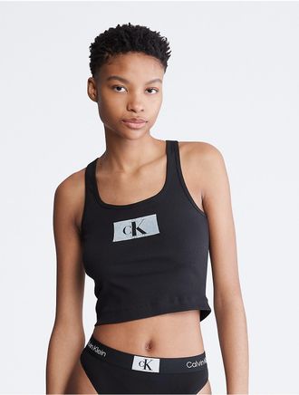 Calvin Klein Womens Calvin Klein 1996 Ribbed Tank Top - Black - XS