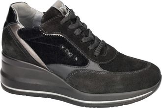 Nero Giardini Arold Wedge Sneaker - Dames - Sleehakken - Zwart - 40 EU - Leer - Schoenen