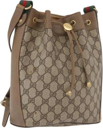 Gucci Pre-owned Bucket Bag - Dames - Vintage Tas - Bruin - ONE Size - Leer - Vintage