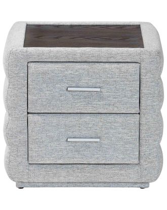 Baxton Studio Cadmus Modern Channel-Tufted 2-Drawer Nightstand