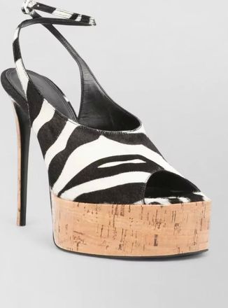 The Attico ornella platform sandals zebra print