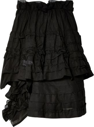 Comme Des Garçons draped asymmetric skirt - women - Cotton/Linen/Flax - M - Black