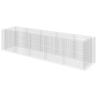 Berkfield Home Gabion Raised Bed Galvanised Steel 450x90x100 cm in Silver | Size: 450 x 90 x 100 cm