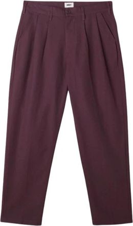 Obey Geplooide Rayon Broek Taps toelopende pijp - Dames - Straight fit broeken - Rood - W32 - Rayon - Broeken