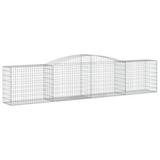 Berkfield Home Arched Gabion Basket 400x50x80/100 cm Galvanised Iron in Silver