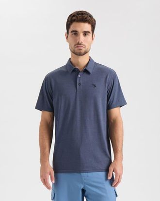 Salt Life Outrigger Short Sleeve Polo in Navy Heather at Nordstrom, Size X-Large
