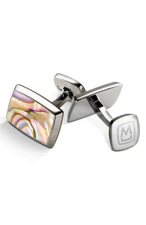 M Clip M-Clip Abalone Cuff Links in Yellow at Nordstrom