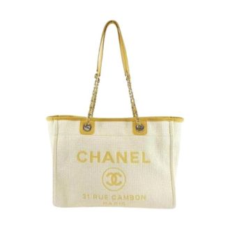 Chanel Pre-owned Deauville Nylon Canvas Tote Bag - Pre-owned - Mujer - Beige - ONE SIZE