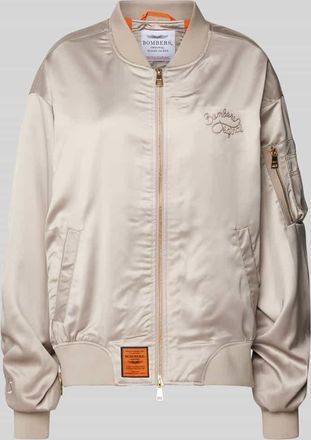 Original Bombers Bomberjacke mit Label-Stitching in Taupe, Größe XL