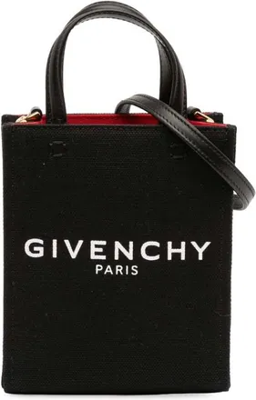 Givenchy Pre-owned Mini Bags, female, Black, Size: ONE SIZE Pre-owned Canvas Mini Tote Bag