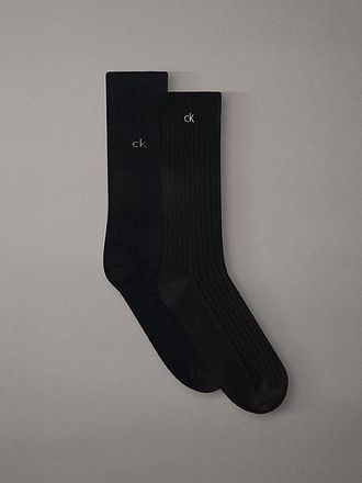 Calvin Klein Pack de 2 pares de calcetines de deporte de algod&oacute;n suave gofrado