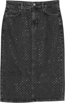 Twinset Denim Rok met Strass Applicaties - Dames - Spijkerrokken - Zwart - M - Denim - Rokken