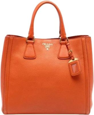 Prada Pre-owned Handbags, female, Orange, Size: ONE SIZE Pre-owned Satchel Bag