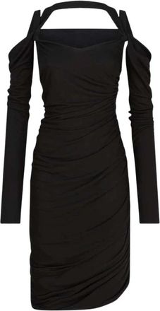 The Attico Korte Zwarte Drop 1 Jurk - Dames - Casual kleedjes - Zwart - L - Kleedjes