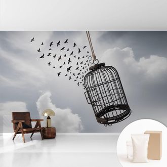 Tulup Tapete Vliestapete Mit Kleber - Abwaschbar - Arbeitszimmer - Esszimmer- Top Qualit&auml;t Fliegende V&ouml;gel 416x254 Cm