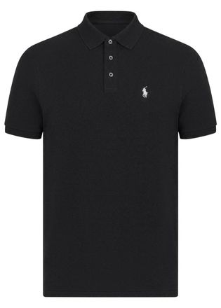 Polo Ralph Lauren Logo-embroidered Piqu&eacute; Stretch-cotton Polo Shirt - Black - Xxl