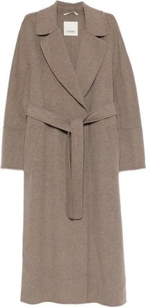 Max Mara Dames, Mantels, Bruin, Maat: S Wol