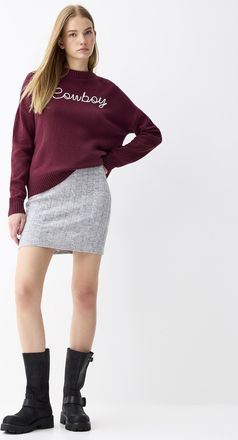 Twik Womens Cables and ribbing miniskirt