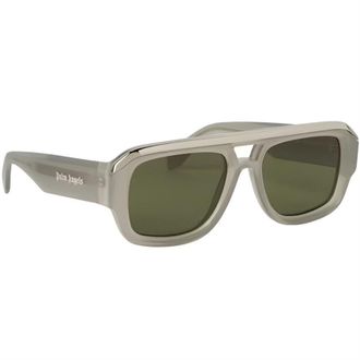 Palm Angels Mens Accessories Stockton Rectangle Sunglasses in Grey Green - One Size