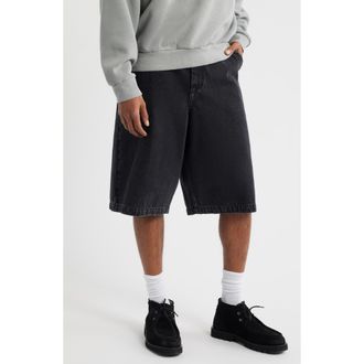 Elwood Big Baggy Denim Shorts in Washed Black at Nordstrom, Size 34
