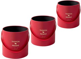 OEM Paquete De 3 Cubos Redondos Para Flores Con Asas Para El - Rojo
