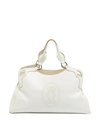 Cartier Marcello leather tote bag - women - Calf Leather/Fabric - One Size - White