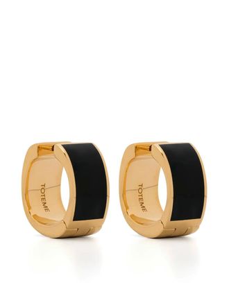 Toteme Signature hoops - women - Enamel/Gold Plated Brass - One Size
