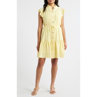 Julia Jordan Flutter Sleeve Shirtdress in Yellow at Nordstrom Rack, Size X-Small