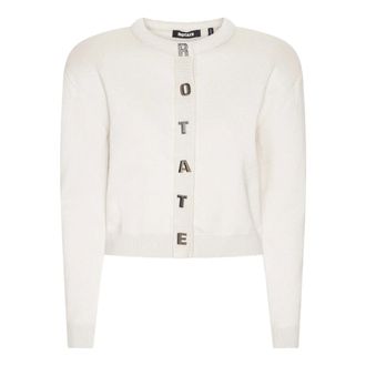 Rotate Rotate Birger Christensen - Cardigan met ronde hals - Dames - Truien - Beige - Maat: XS Katoen