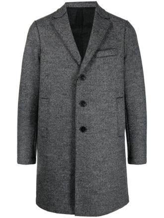 Harris Wharf London herringbone single-breasted coat - men - Virgin Wool/Spandex/Elastane - 54 - Grey