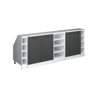 Vicco Armario De Cocina Para Techo Inclinado R-line, Antracita Casa De Campo, 210 Cm Lote De 5 Carcasas De Armario 60 Cm De Profundidad, Vicco