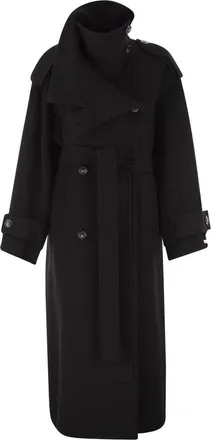 Sportmax Yole - Double Trench Coat In Pure Wool