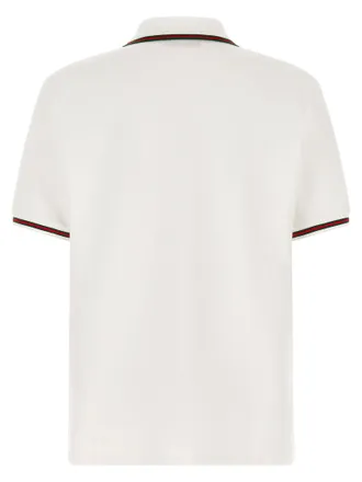 Gucci Web-Trimmed Cotton Piqu&eacute; Polo Shirt - White