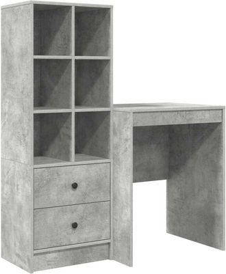 vidaXL Escritorio Con Almacenamiento Con Caj&oacute;n 2 Pcs Gris Concreto Vidaxl