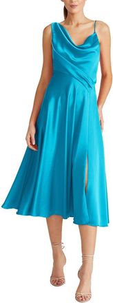 Theia Hayden Satin A-Line Midi Dress