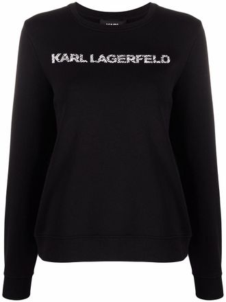 Karl Lagerfeld logo-print crew neck sweatshirt - Black