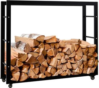 Clp Legna da ardere Keri con rotelle nero 25x100x80 cm