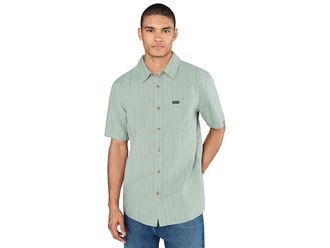 Quiksilver Dobby Stripe Classic Woven Mens Clothing Lily Pad : 2XL, Cotton